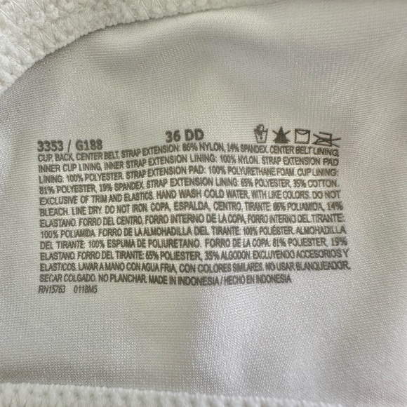 Bali NEW Live It Up Seamless Underwire Bra Petal Pattern White Size 36DD - Picture 15 of 16